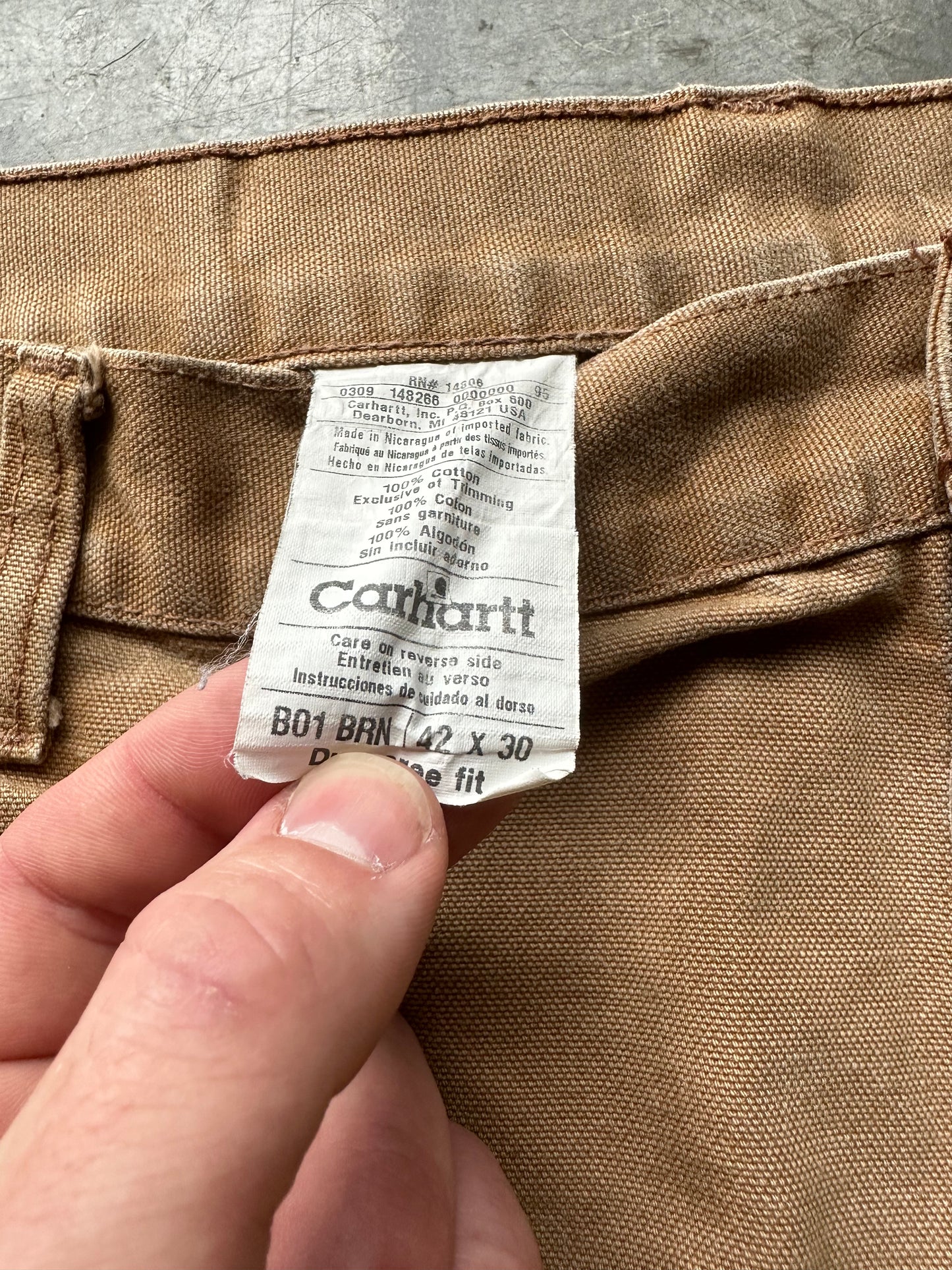 (42X30)TAN CARHARTT DOUBLE KNEES