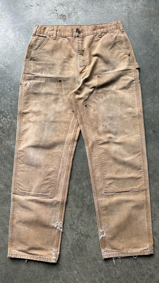 (36X34)FADED TAN CARHARTT DOUBLE KNEES