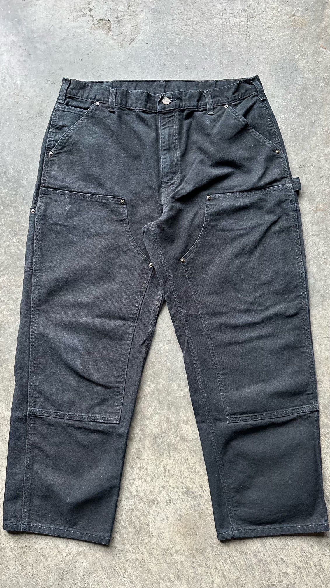 (38X30)BLACK CARHARTT DOUBLE KNEES