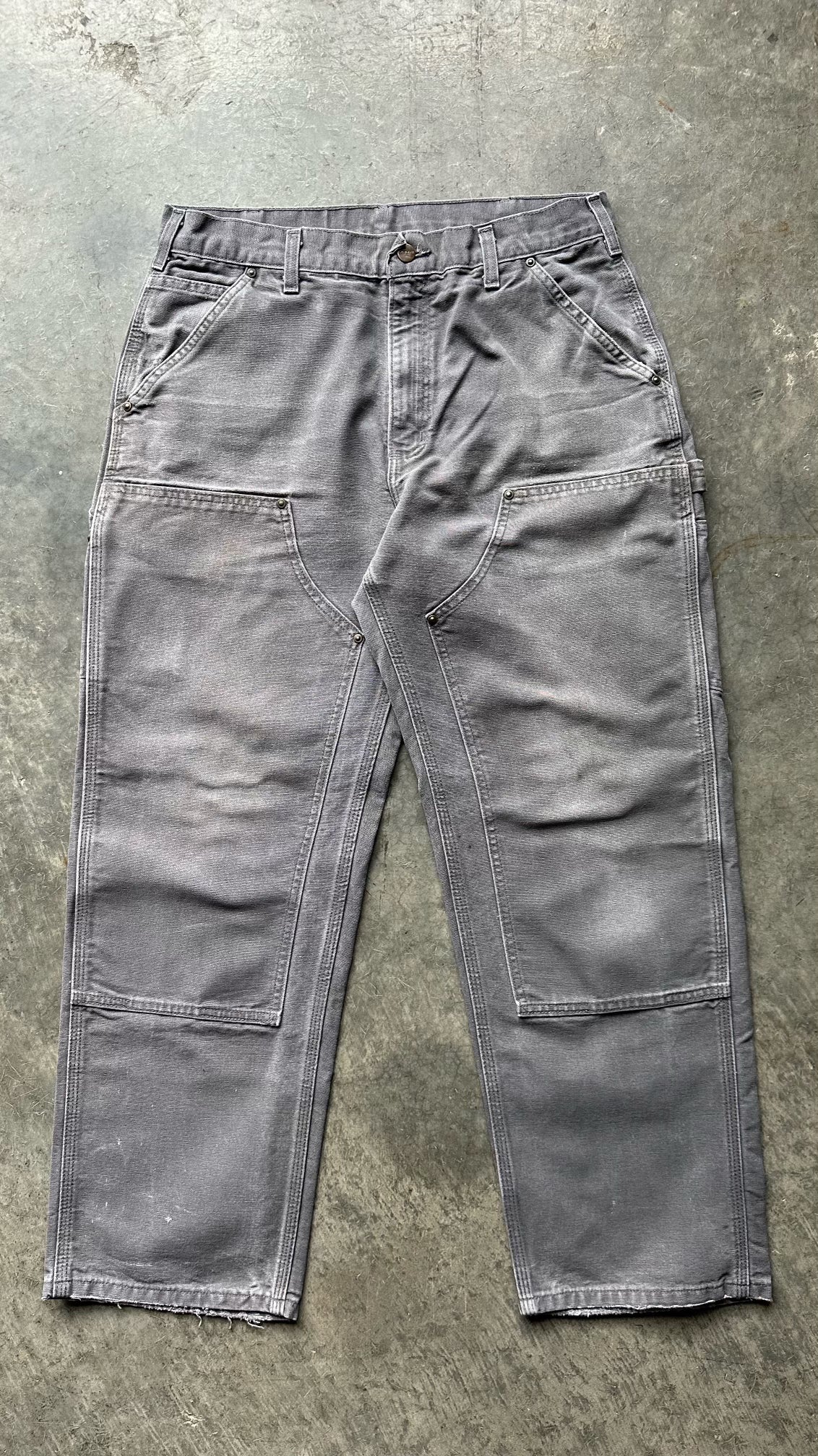 (34X30)GRAY CARHARTT DOUBLE KNEES