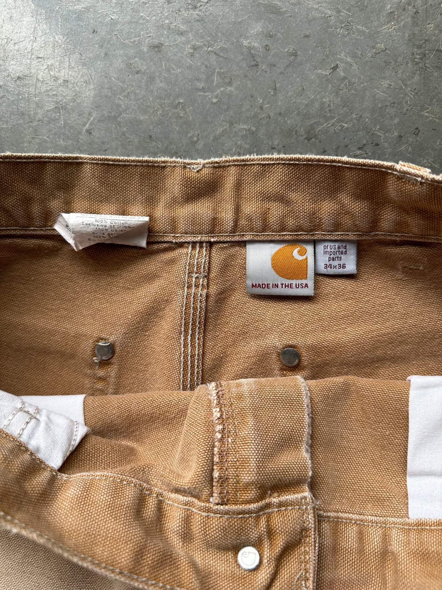 FADED TAN CARHARTT DOUBLE KNEES