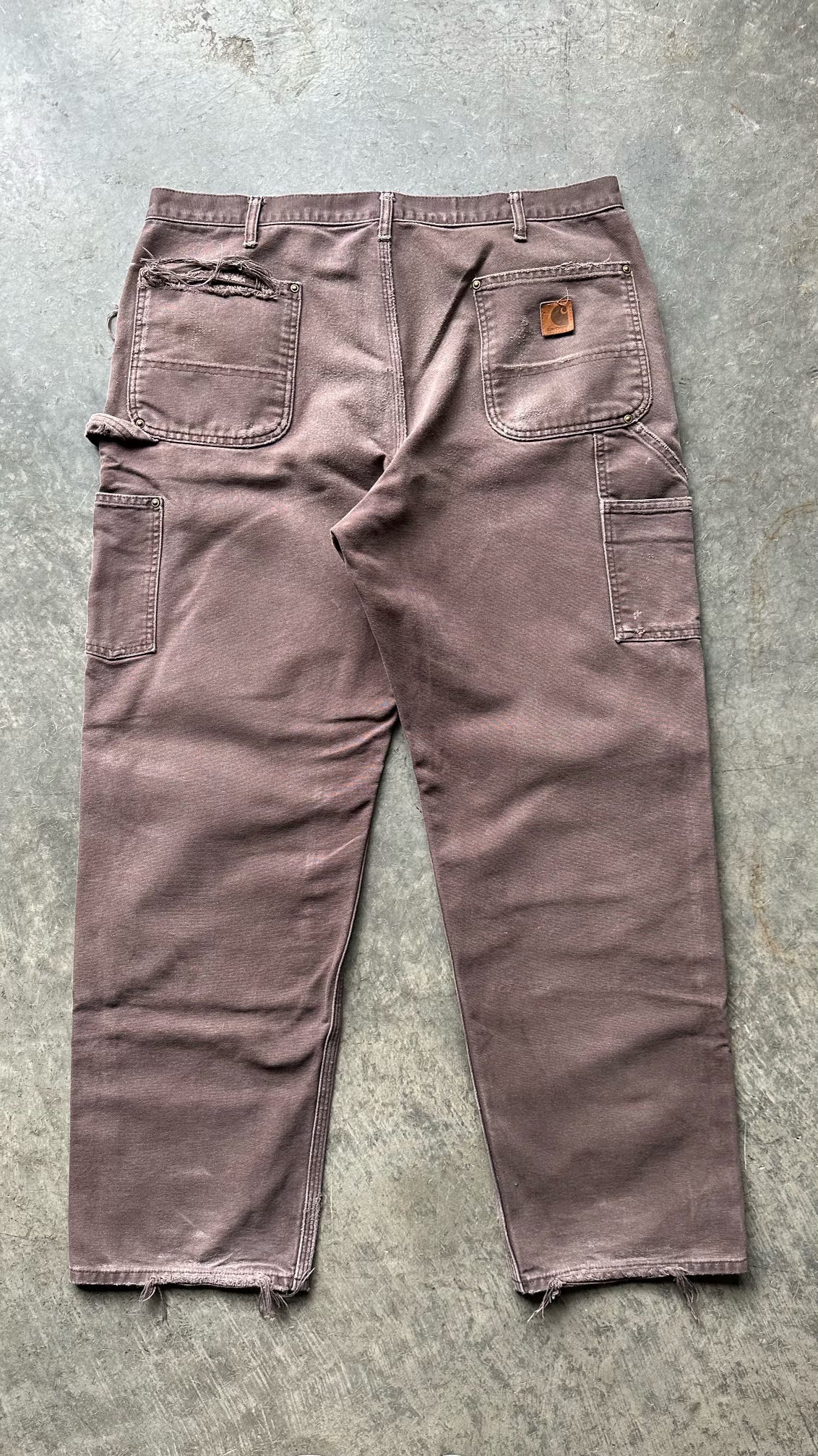 (38X32)FADED BROWN CARHARTT DOUBLE KNEES