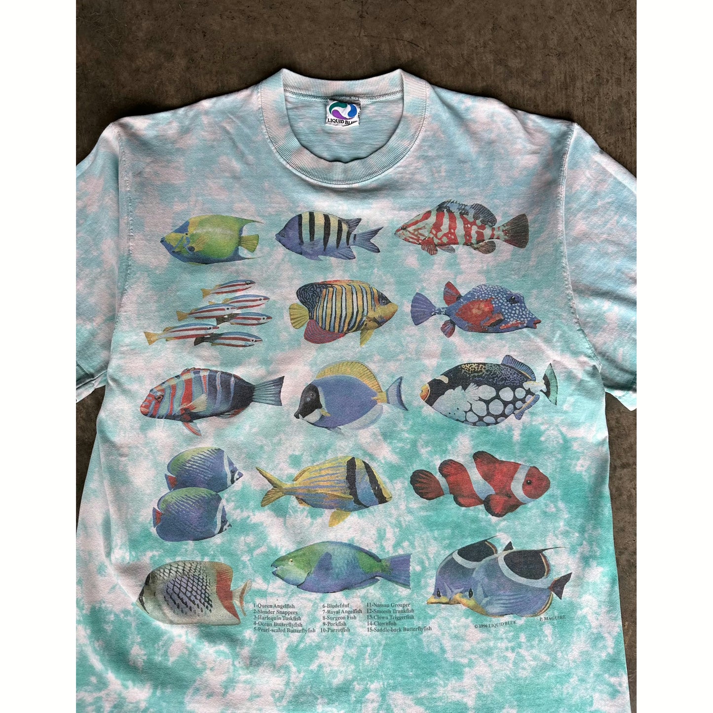 1996 LIQUID BLUE FISH TEE(L)