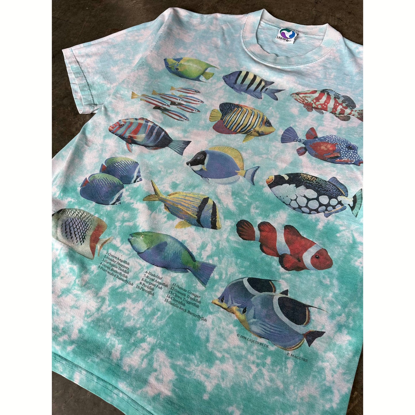 1996 LIQUID BLUE FISH TEE(L)