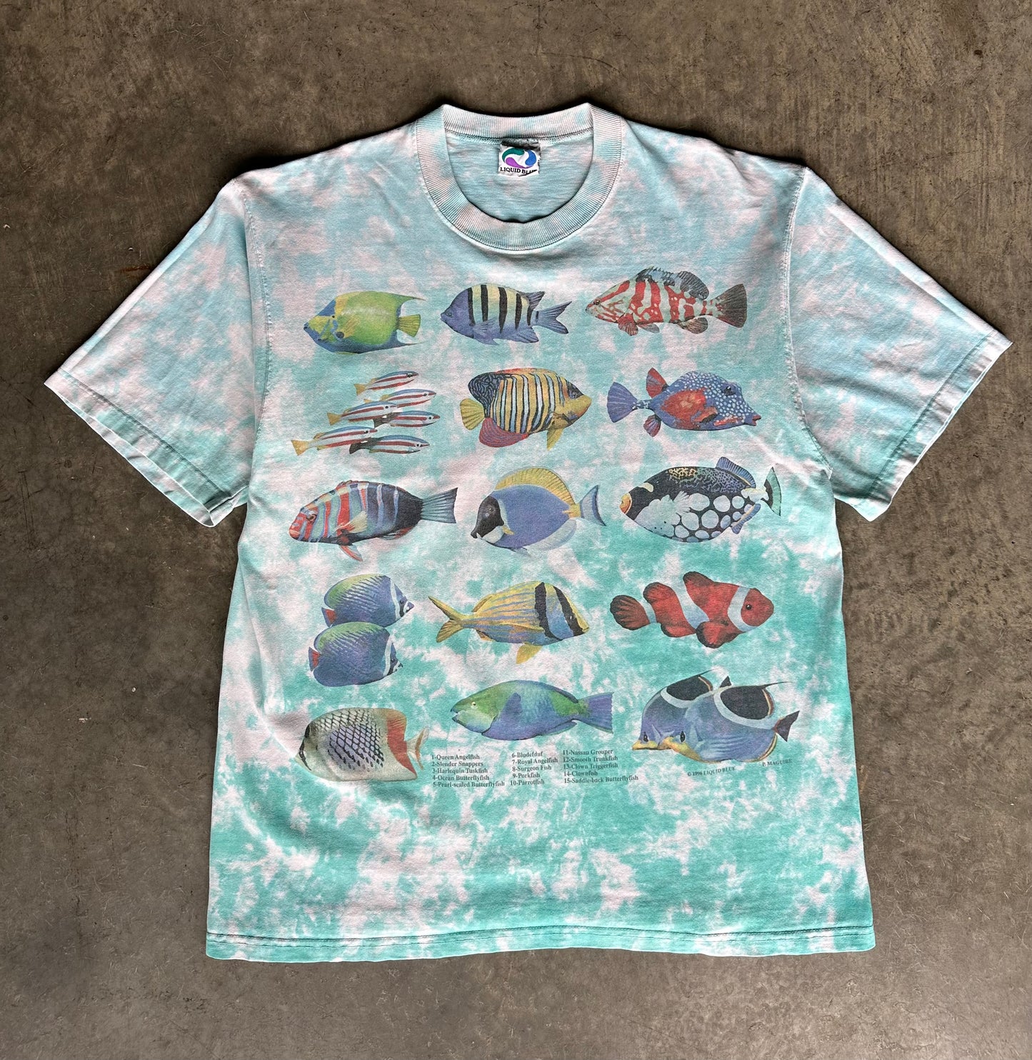 1996 LIQUID BLUE FISH TEE(L)