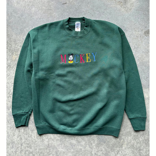 1990’S EMBROIDERED MICKEY CREWNECK(XL)