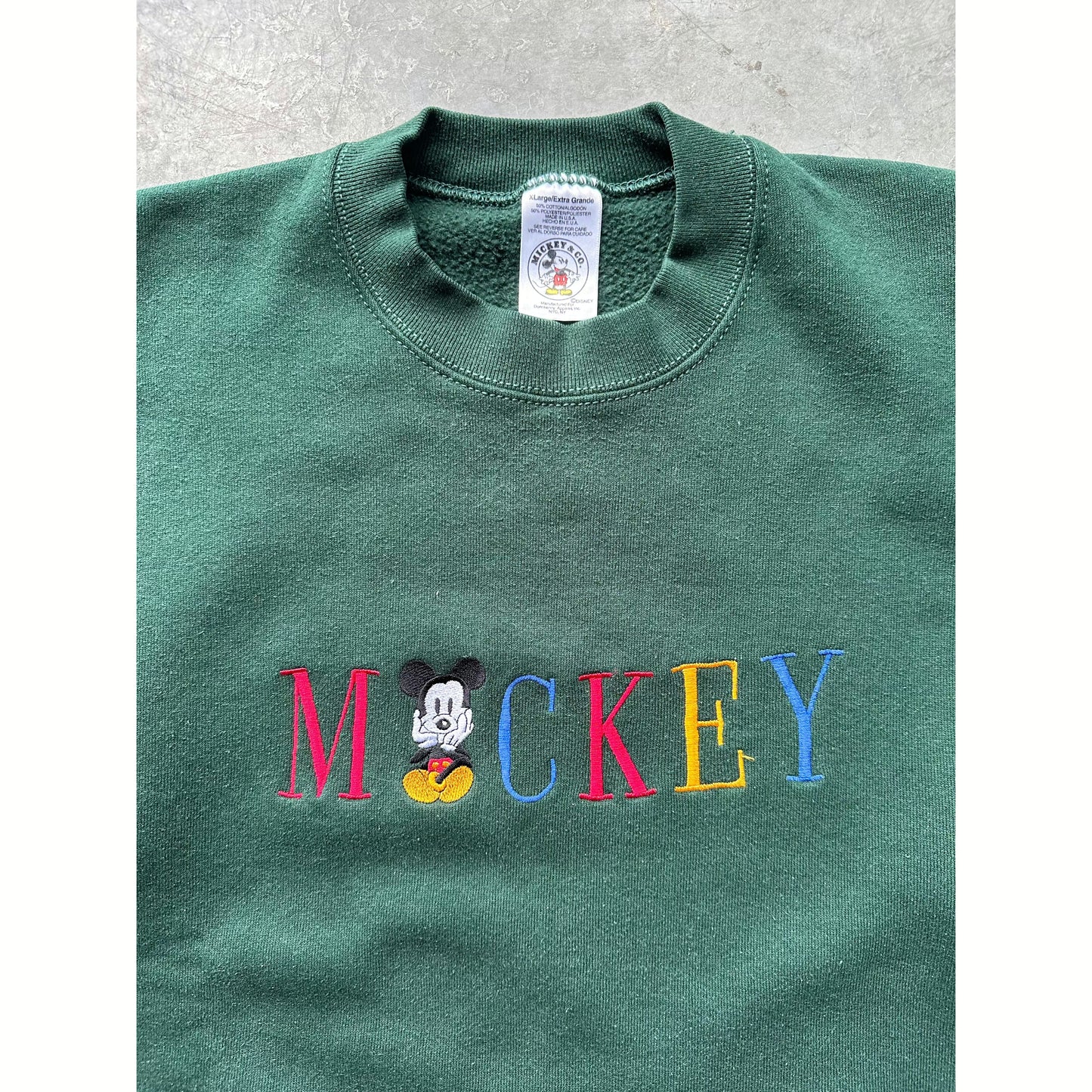 1990’S EMBROIDERED MICKEY CREWNECK(XL)