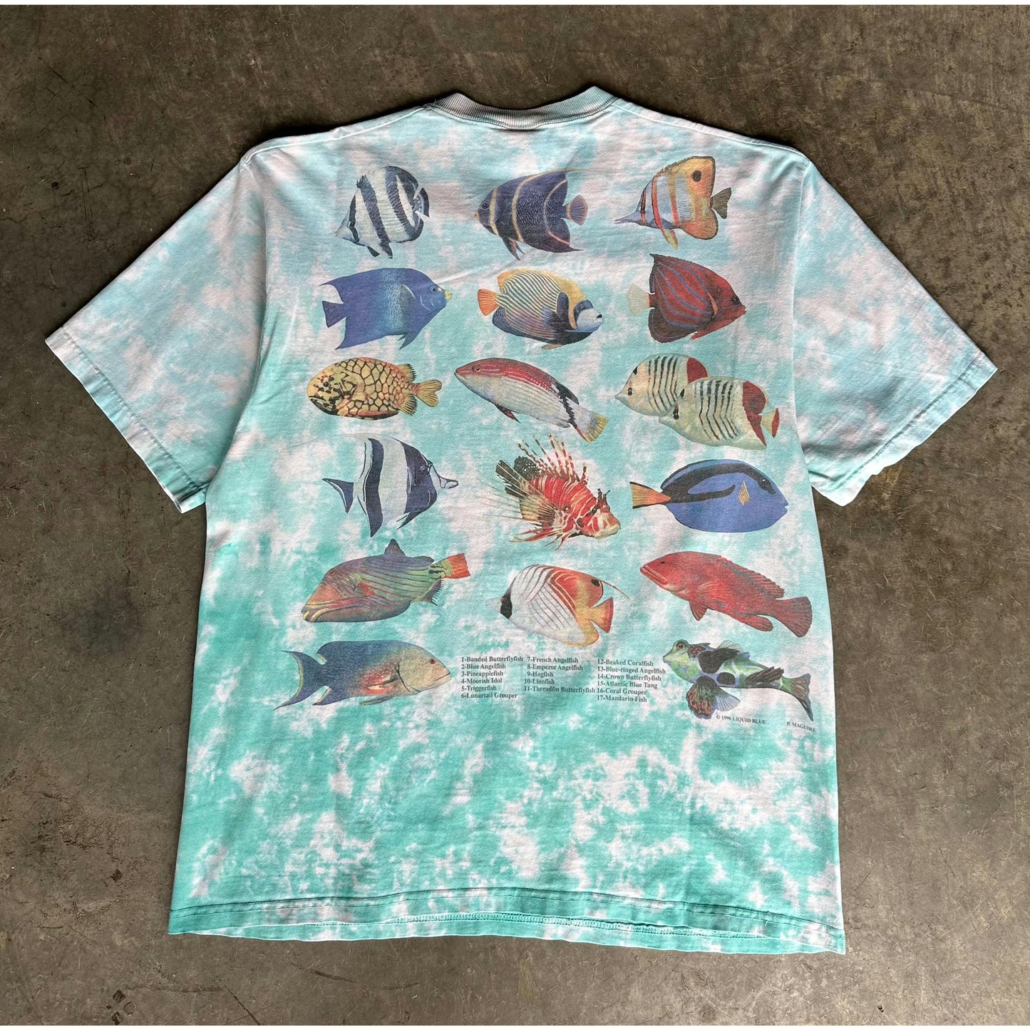 1996 LIQUID BLUE FISH TEE(L)