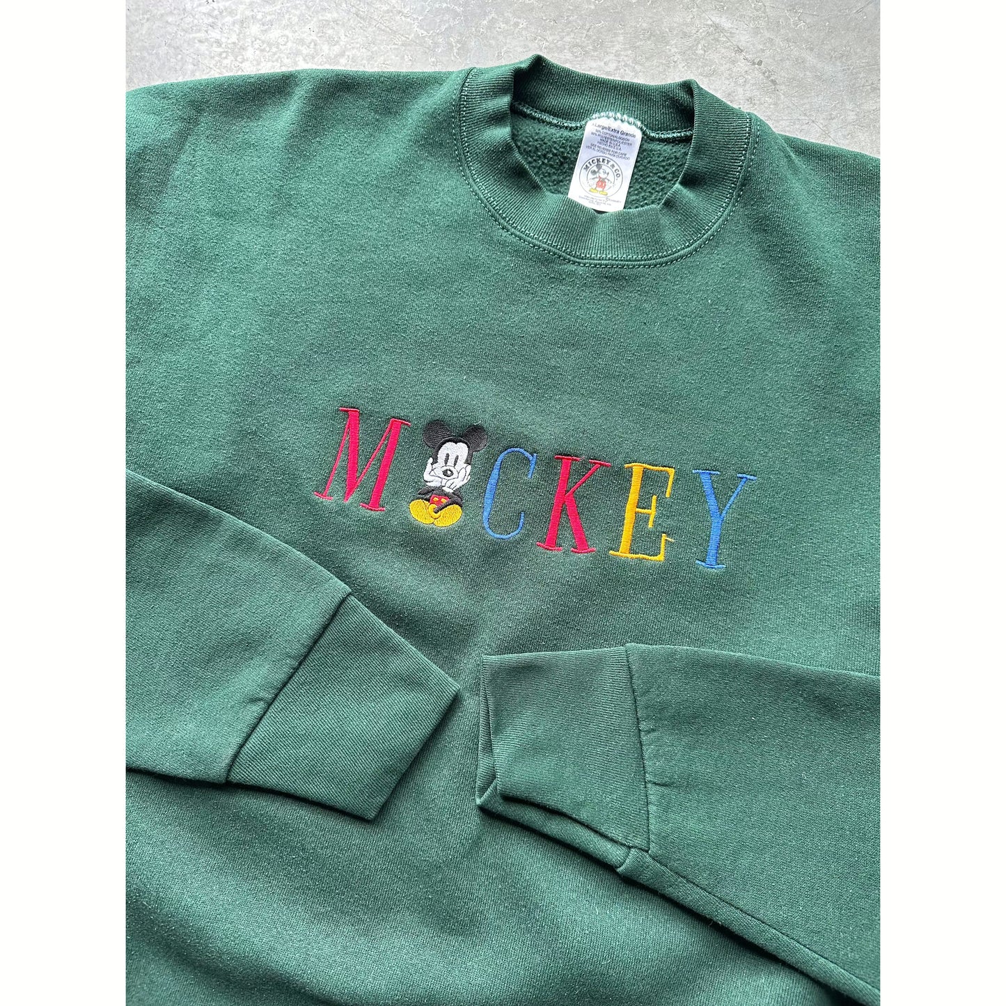 1990’S EMBROIDERED MICKEY CREWNECK(XL)